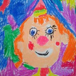 Весёлый клоун, Лапшова Мария, 4 года, масляная пастель, г.Самара, Детский сад №466, пед.Рубцова С.Г