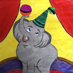 Весёлый слон, Кислицынв Валерия,8 лет, гуашь, г.Самара, Школа №118, пед. Самонова Н.А