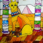 Египетская богиня Бастед.Мячина Юлия.10лет,краски по стеклу,г.Самара,ДШИ17, пед.Головина Ю.Г