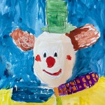 Клоун в ярком костюме.Елышкина Таисия,5 лет, акв.,ДШИ № 8 Радуга, пед Финагеева Е.В