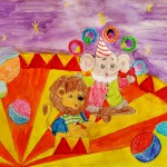 Цирковое представление, Маслова Таисия, 6 лет, гуашь, пос.Придорожный.Детский сад Лукоморе, пед. Курсова О.М
